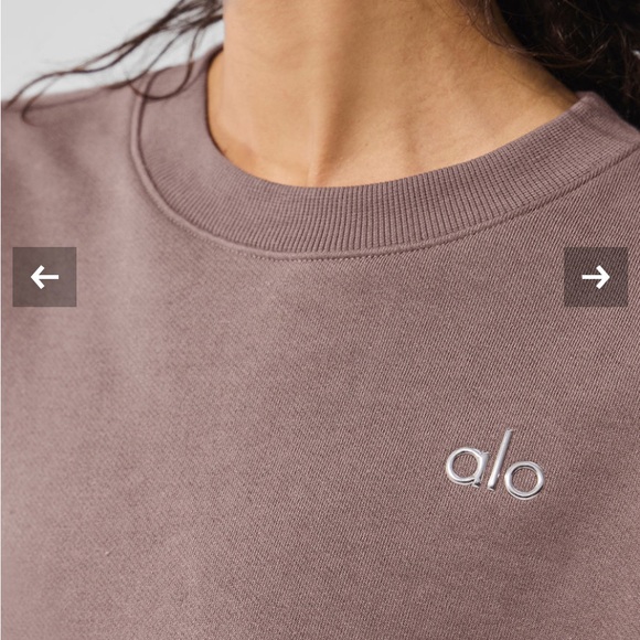 ALO Yoga MED Accolade crew sweatshirt and matching straight leg pants. Mushroom - Picture 5 of 14